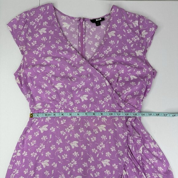 J.Crew Women's Purple Floral Ruffle V-Neck Designer Summer Party Dress‎ 4/C36 - Picture 11 of 14